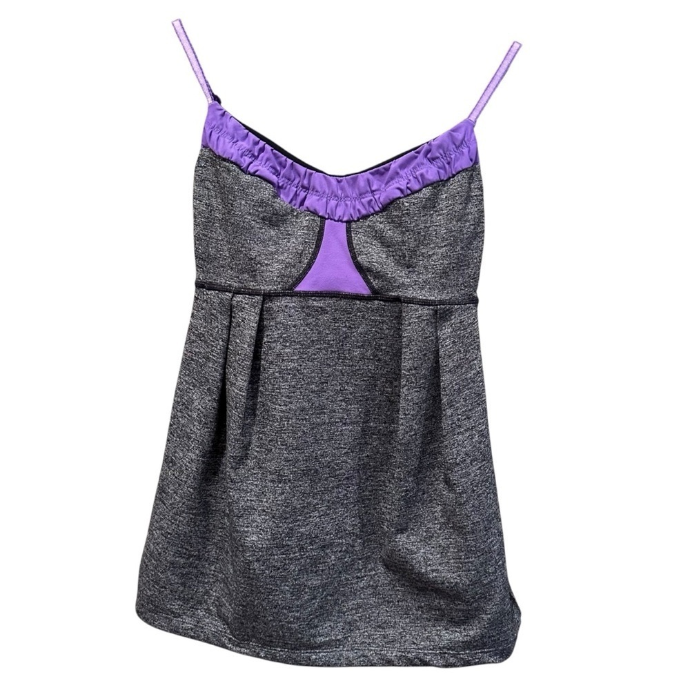 Lululemon Yogi Dance Tank Adjustable Straps Gray Purple Women's Size 4 - Picture 1 of 7